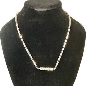 COACH 925 STERLING SILVER SIGNATURE LOGO  NECKLACE